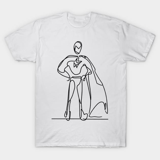 Minimalist line art Superhero Silhouette | Character 4 T-Shirt by Jumitu-Art